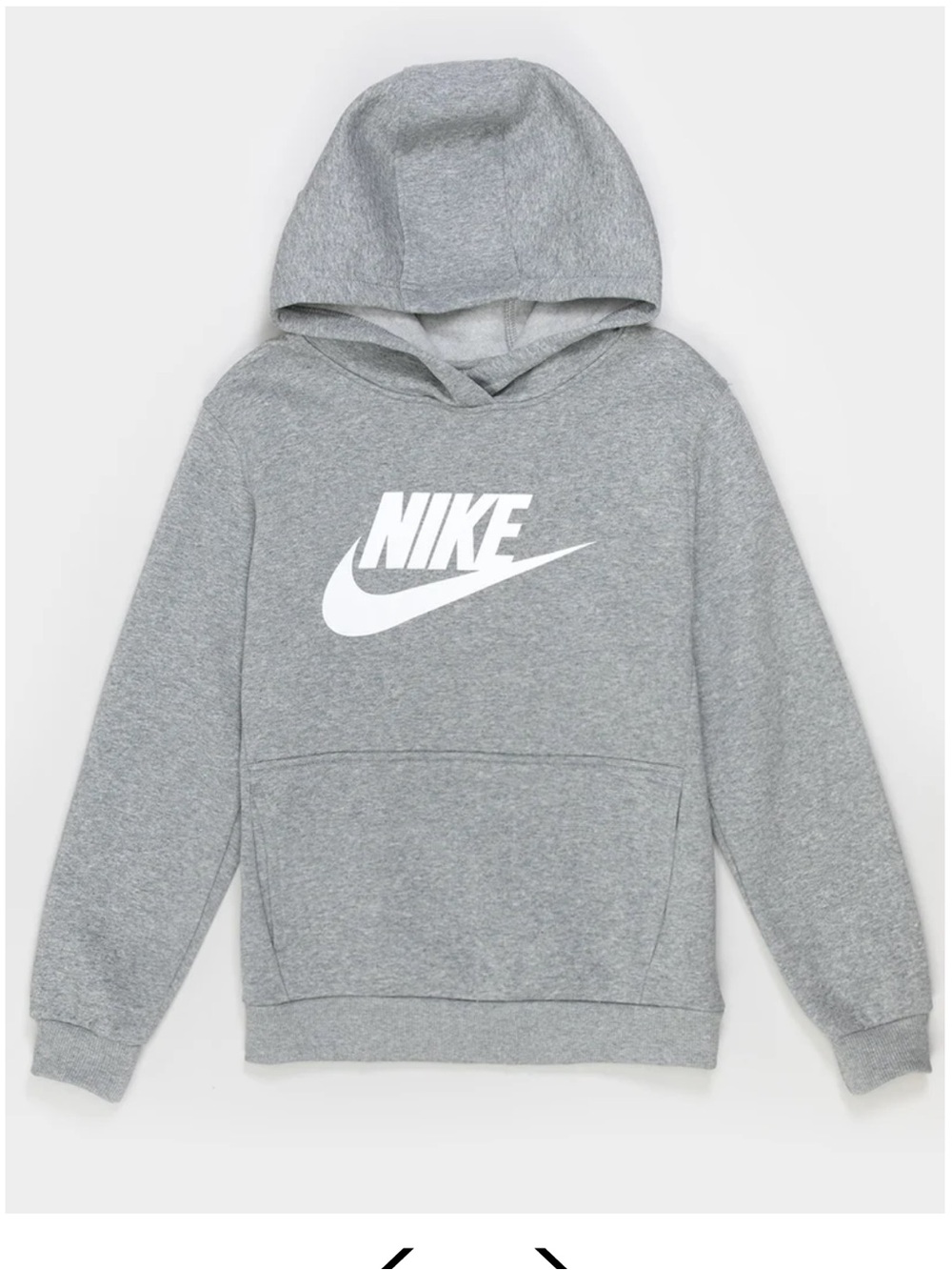Nike Big Kids Sportswear Club Fleece Hoodie Size: L Color: Dark Gray Heather